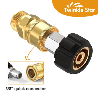 2X Pressure M22-14mm Swivel to 9.5mm Quick Connect Kit for Automotive