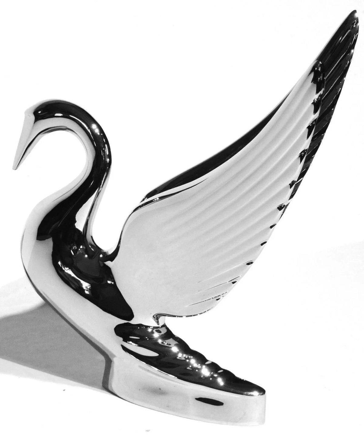 Swan Hood Ornament Pull for Flat Hoods Chrome 7.5" Tall (UP#72001)