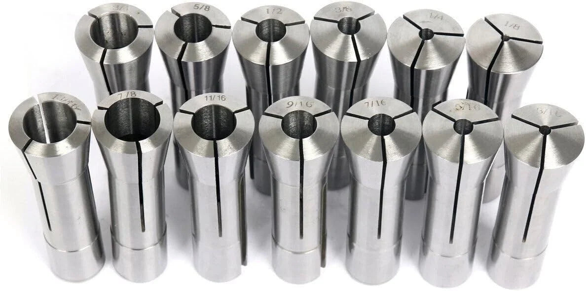 13pcs R8 Round Collet Drawbar Thread 7/16"-20" for CNC Machines