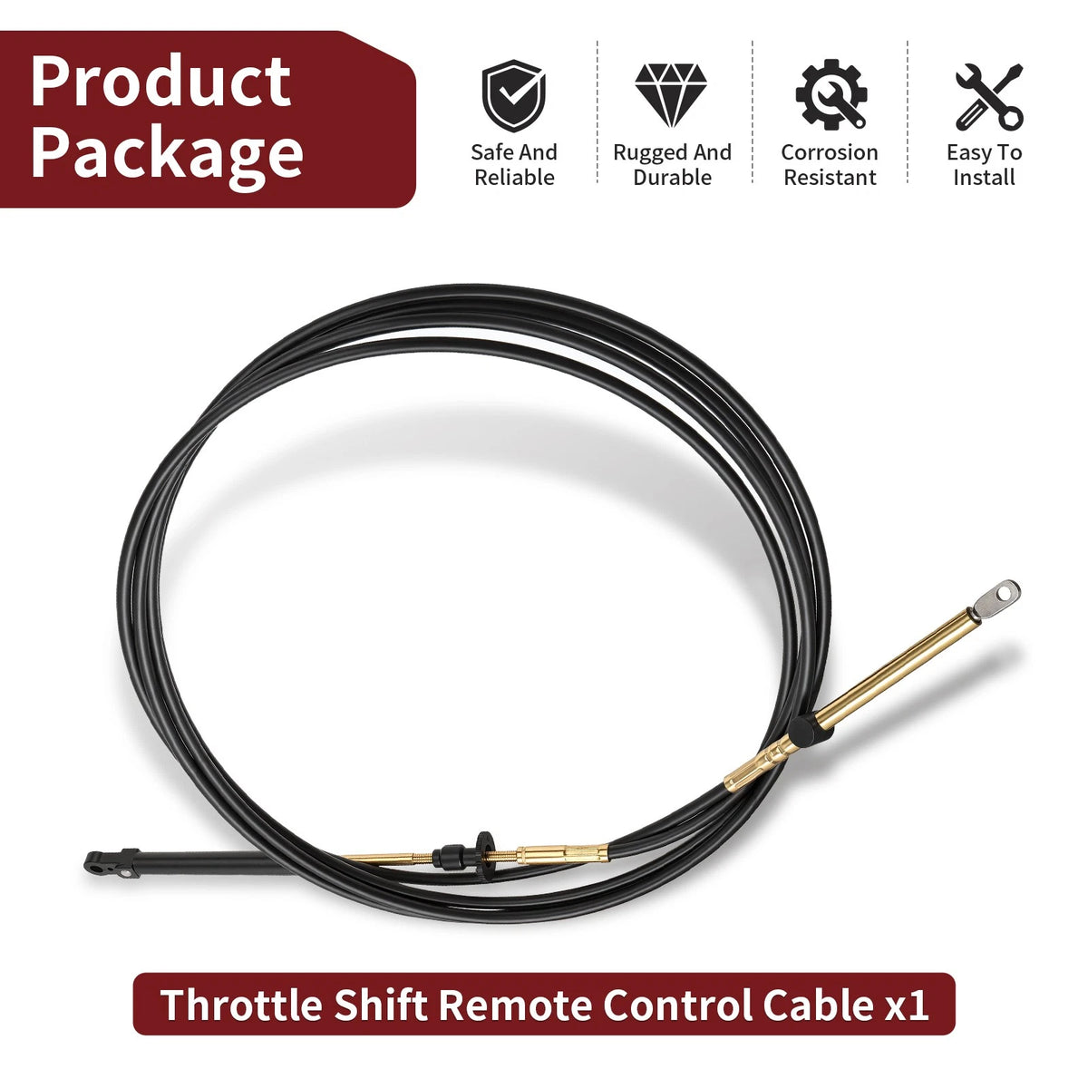 Throttle Shift Remote Control Cable for Johnson Evinrude OMC BRP (2014) 0173114