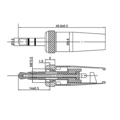 2X 3.5mm Stereo Plug Connectors for Sennheiser Wireless Microphone