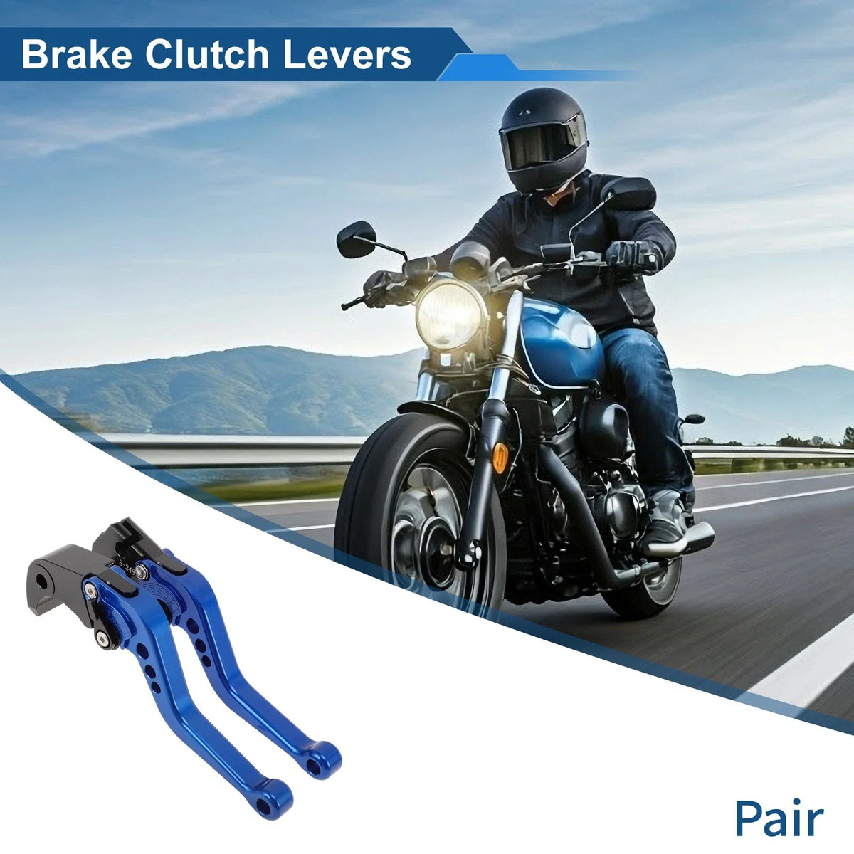 Adjustable Short Brake Clutch Levers 1 Pair for Suzuki GSXR750 (2004–2005) Blue