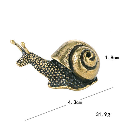 Solid Brass Snail Figurines for Home Office Decoration