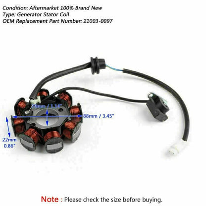 Magneto Stator Coil for Kawasaki KLX110L KLX110 (2010–2018) 21003-0097