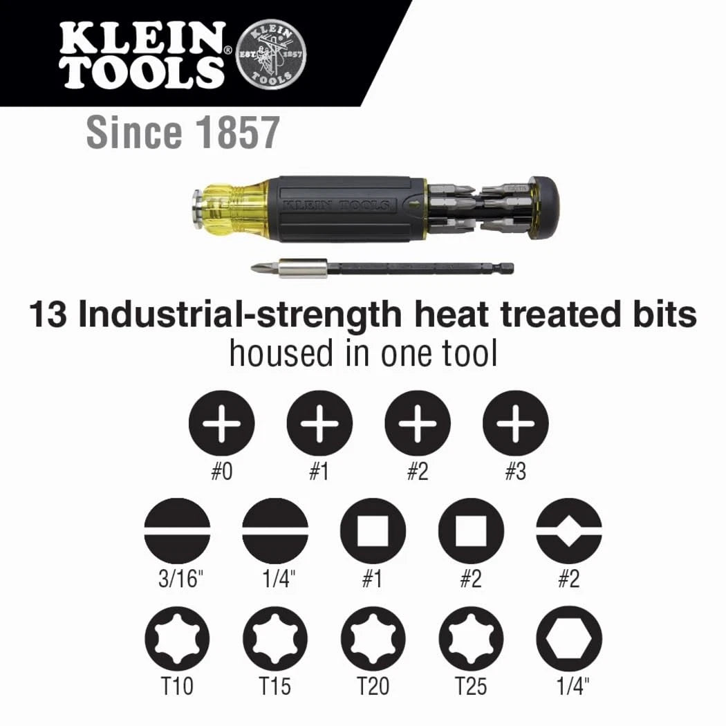 14-in-1 Multi-Bit Screwdriver/Nut Driver for Klein Tools (No Part Numbers)