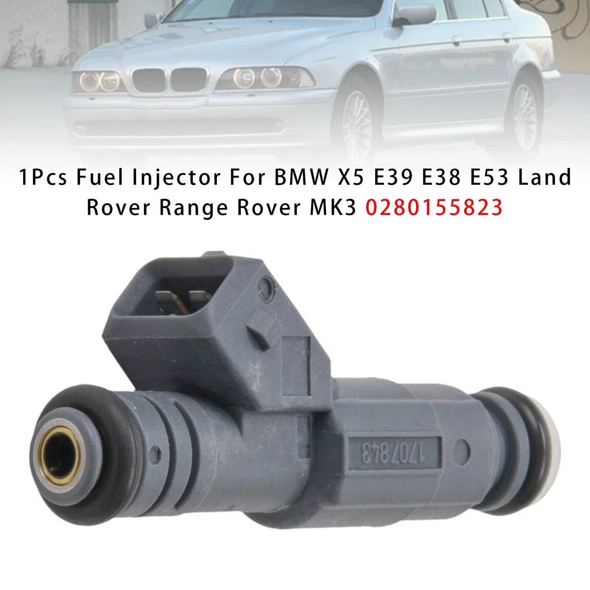 Fuel Injector for BMW X5 E39 E38 E53, Land Rover Range Rover MK3 (0280155823, 852-12174, FJ754)