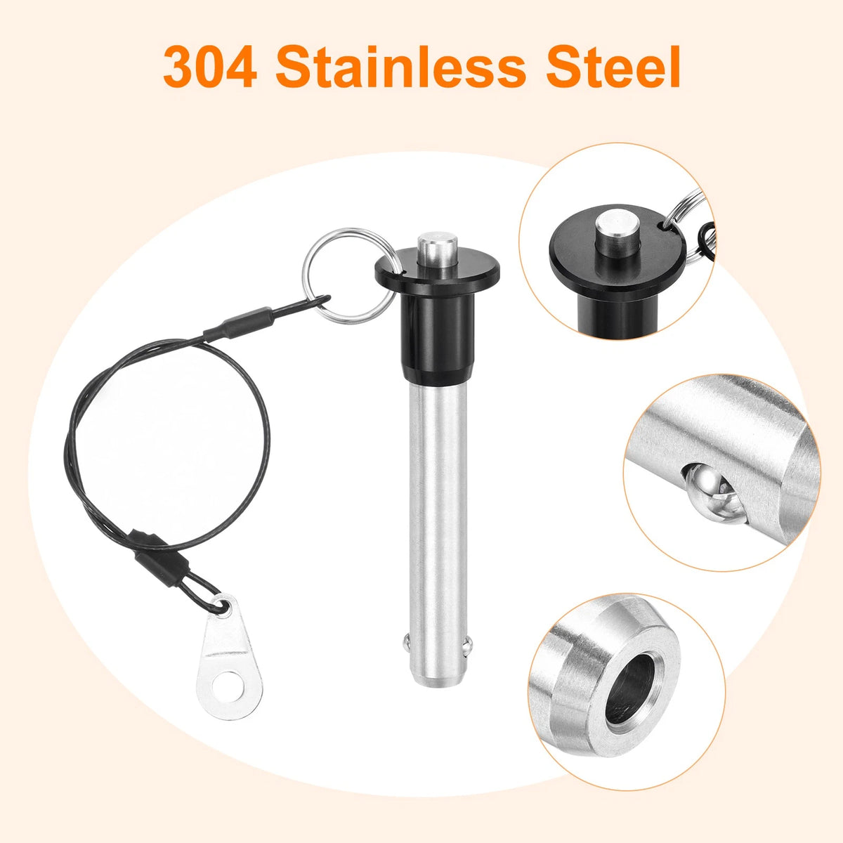 2Pcs Quick Release Spring Pin for Universal Use (Ф12x55) Silver
