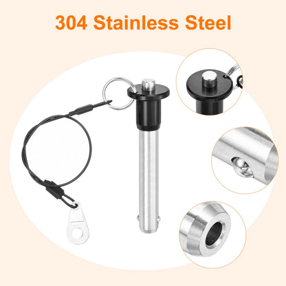 2Pcs Quick Release Spring Pin for Universal Use (Ф12x55) Silver