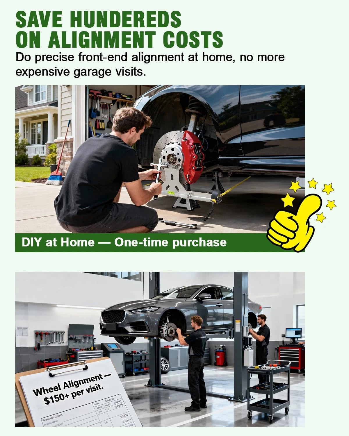 Wheel Toe Alignment Tool Kit for DIY Garage Use