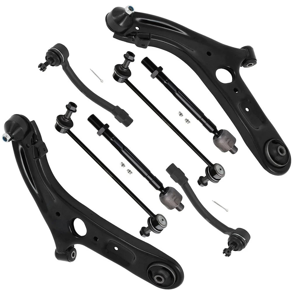 Set of 8 Front Lower Control Arms Tie Rod Ends for Hyundai Elantra (2013–2016)