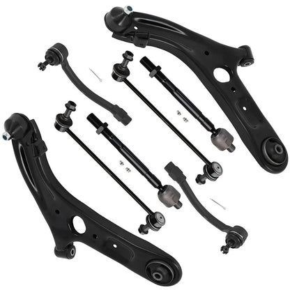 Set of 8 Front Lower Control Arms Tie Rod Ends for Hyundai Elantra (2013–2016)