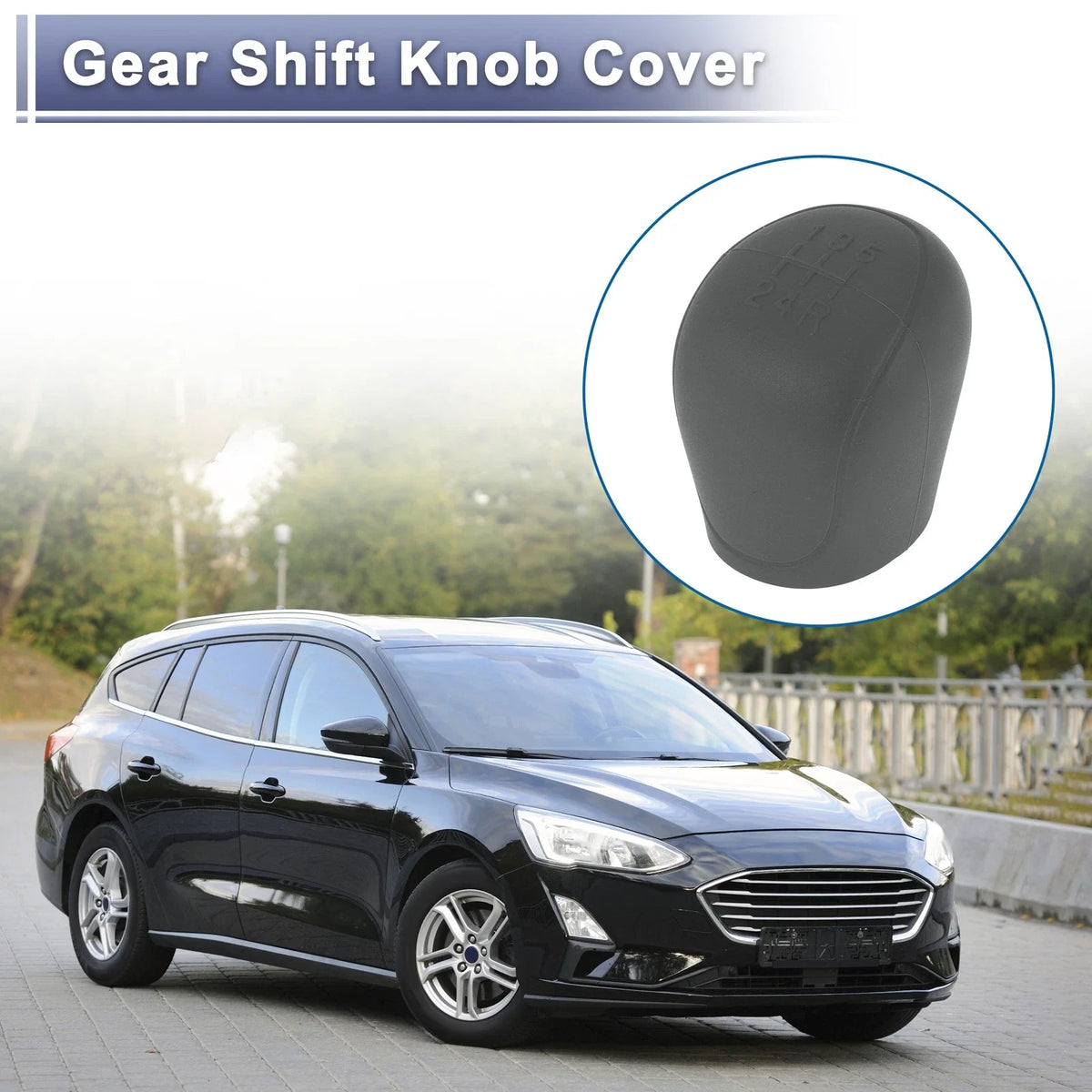1 Pc Gear Shift Knob Cover for Ford C-Max (2007–2021) Grey Silicone