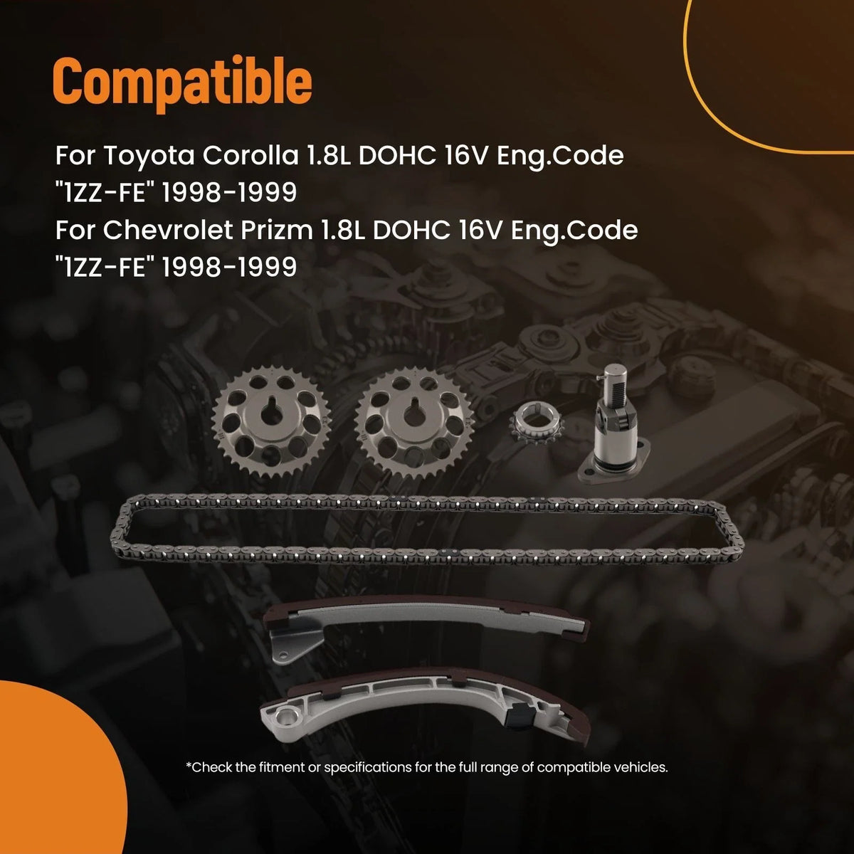 Engine Timing Chain for Toyota Corolla/Prizm 1.8L DOHC (1998–1999)