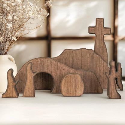 Empty Tomb Easter Scene Decoration for Wooden Jesus