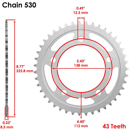 Drive Chain & Sprockets Kit for Honda CBR600F2 (1991–1994) EG2541CH183XO