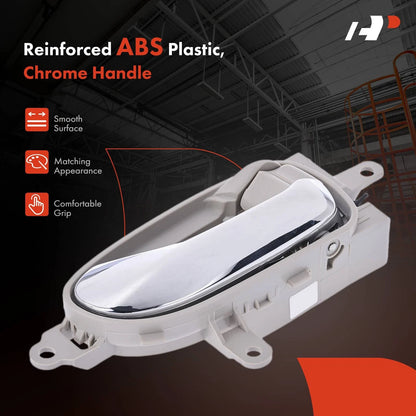 Right Chrome & Gray Interior Door Handle for Nissan Leaf (2011–2023) 80670-3NA0A, 80670-3NF0A, 93662