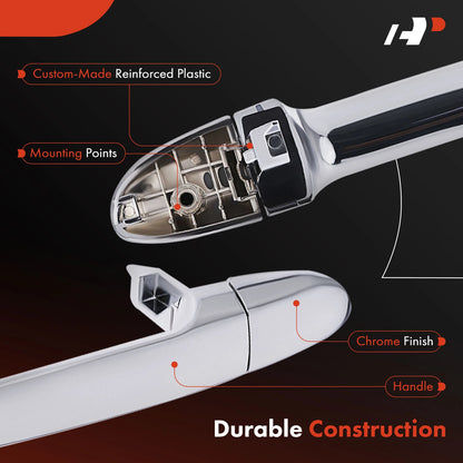 Rear Left Chrome Exterior Door Handle for Kia Spectra (2004–2009) - 83650-2F011, 83670-2F000, 83581
