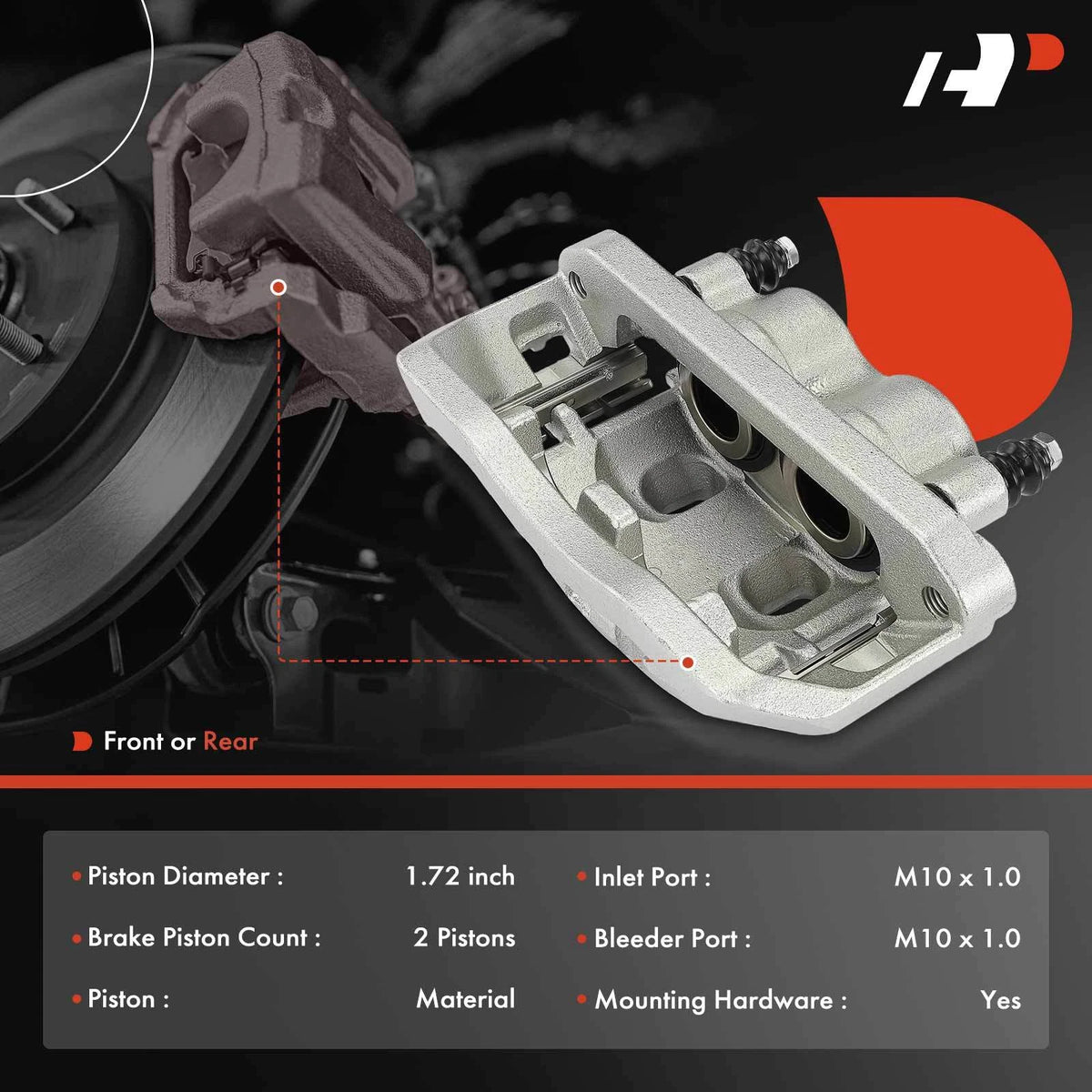 A-Premium Pair Brake Calipers w/ Bracket for Ford F-450 Super Duty (2005–2019) - 5C3Z2B120BA, 5C3Z2B121BA, 18-P8047B, 18-P8046B