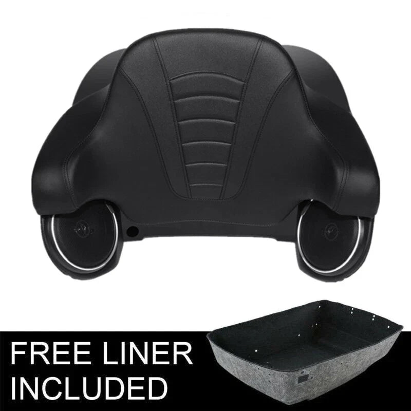 Matte Black King Trunk Backrest Speakers for Harley Road Street Glide (2014–2026)