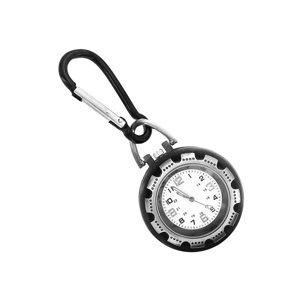 Alloy Backpack Clip-on Carabiner Quartz Pocket Watch for Hiking Climbing