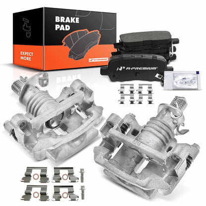 Set of 2 Rear Brake Calipers + Ceramic Pads for Chevy Impala (2011–2013) 88965581, 88965582, 10509990