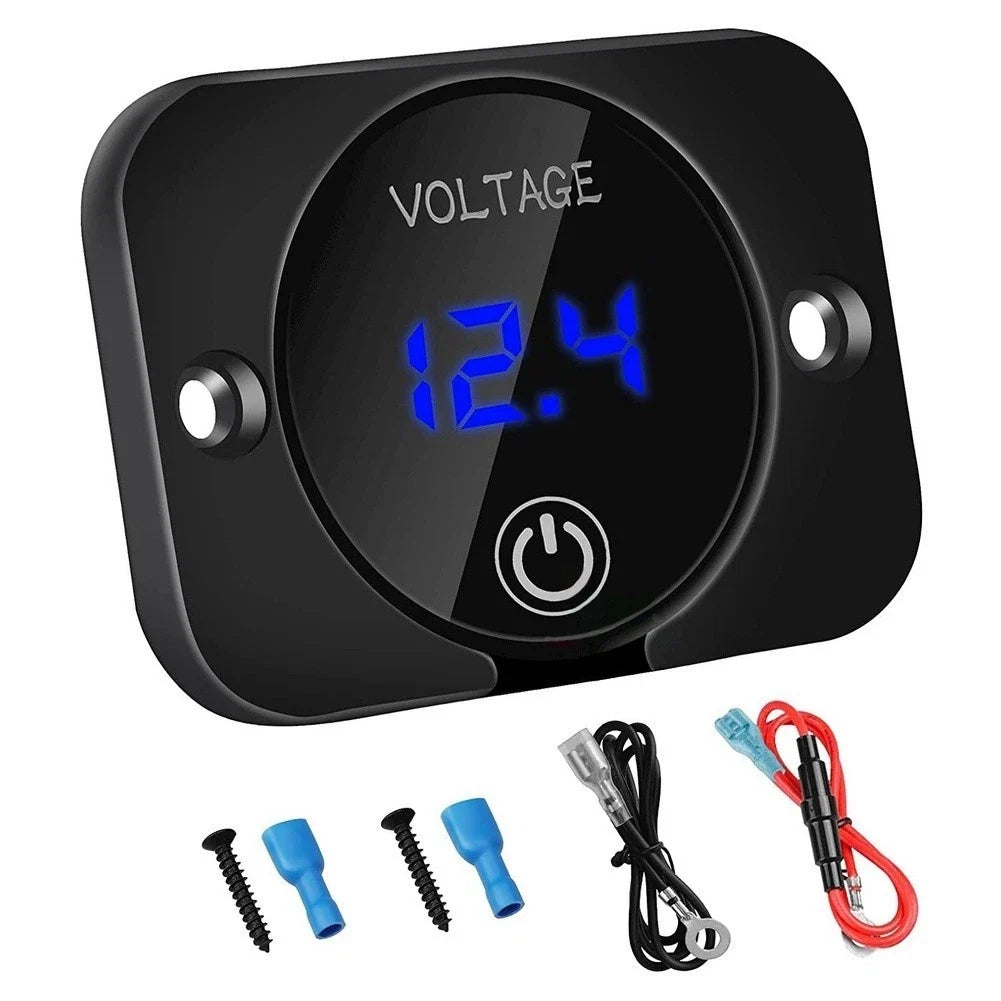 Digital LED Battery Voltage Meter for Cars, Boats, RVs, Trucks (12V/24V)