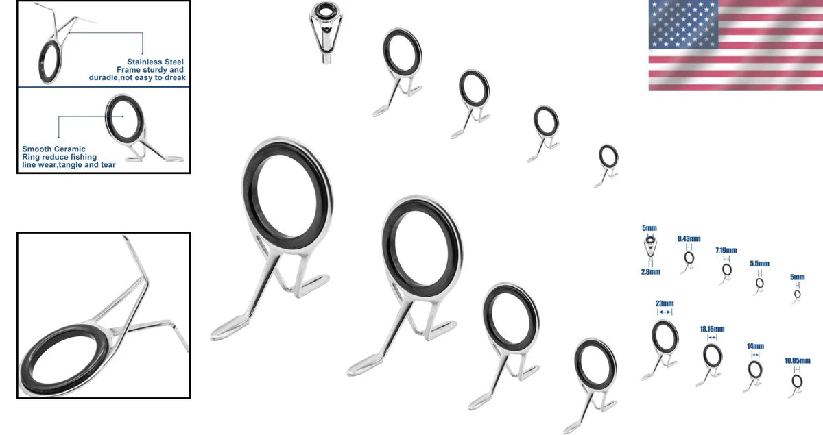 9-Piece Fishing Rod Repair Kit for Durable Stainless Steel & Ceramic Solutions