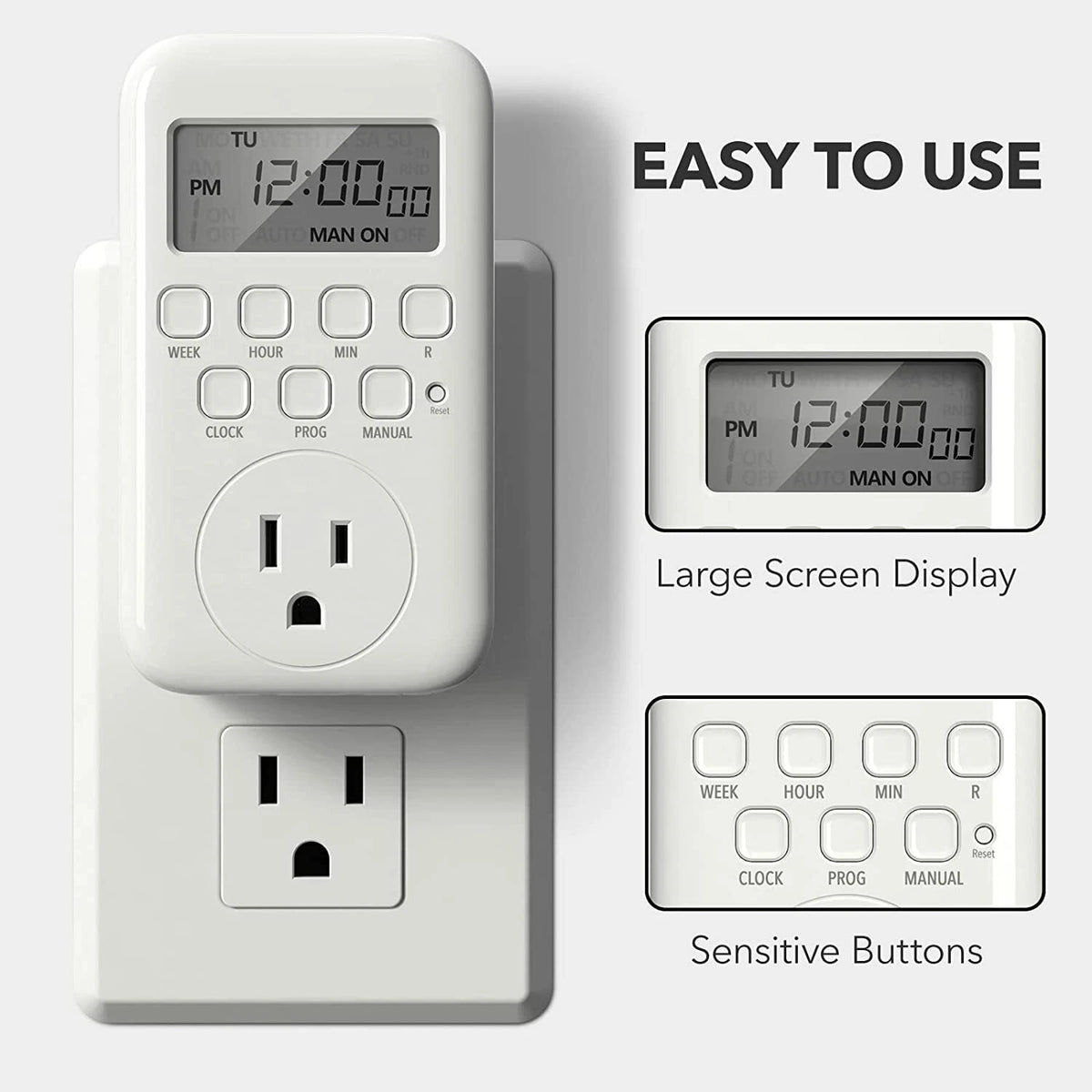 Programmable Digital Timer Switch Outlet for Various Applications