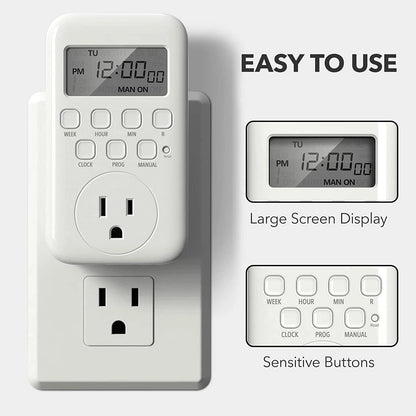 Programmable Digital Timer Switch Outlet for Various Applications