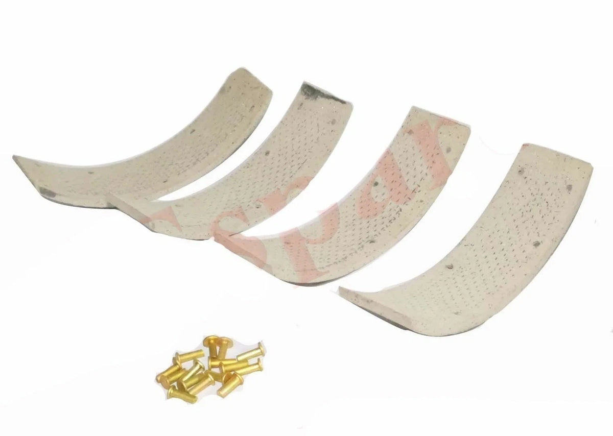 Set of 4 Brake Shoe Linings with Rivets for Jawa Motorcycles