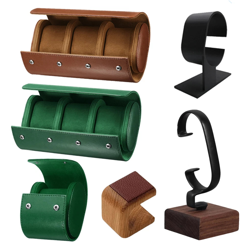 Single Watch Display Stand for Men - Black Plastic Holder