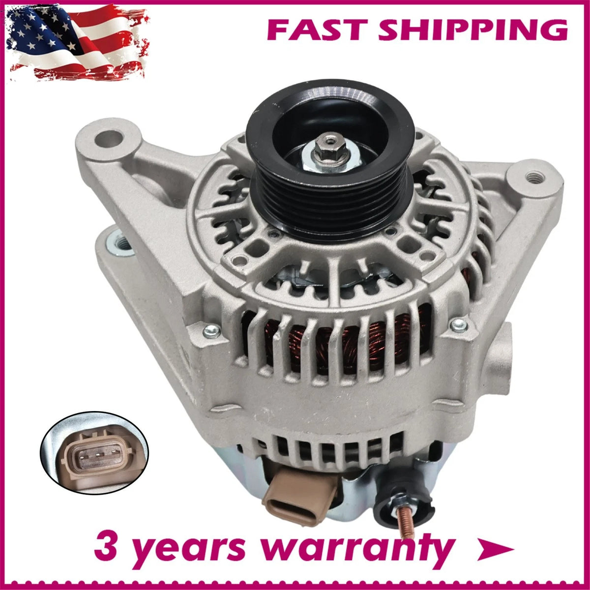 Alternator 80 Amp for Toyota Corolla Matrix (2003–2008) 13878, 27060-0D110, 27060-22020