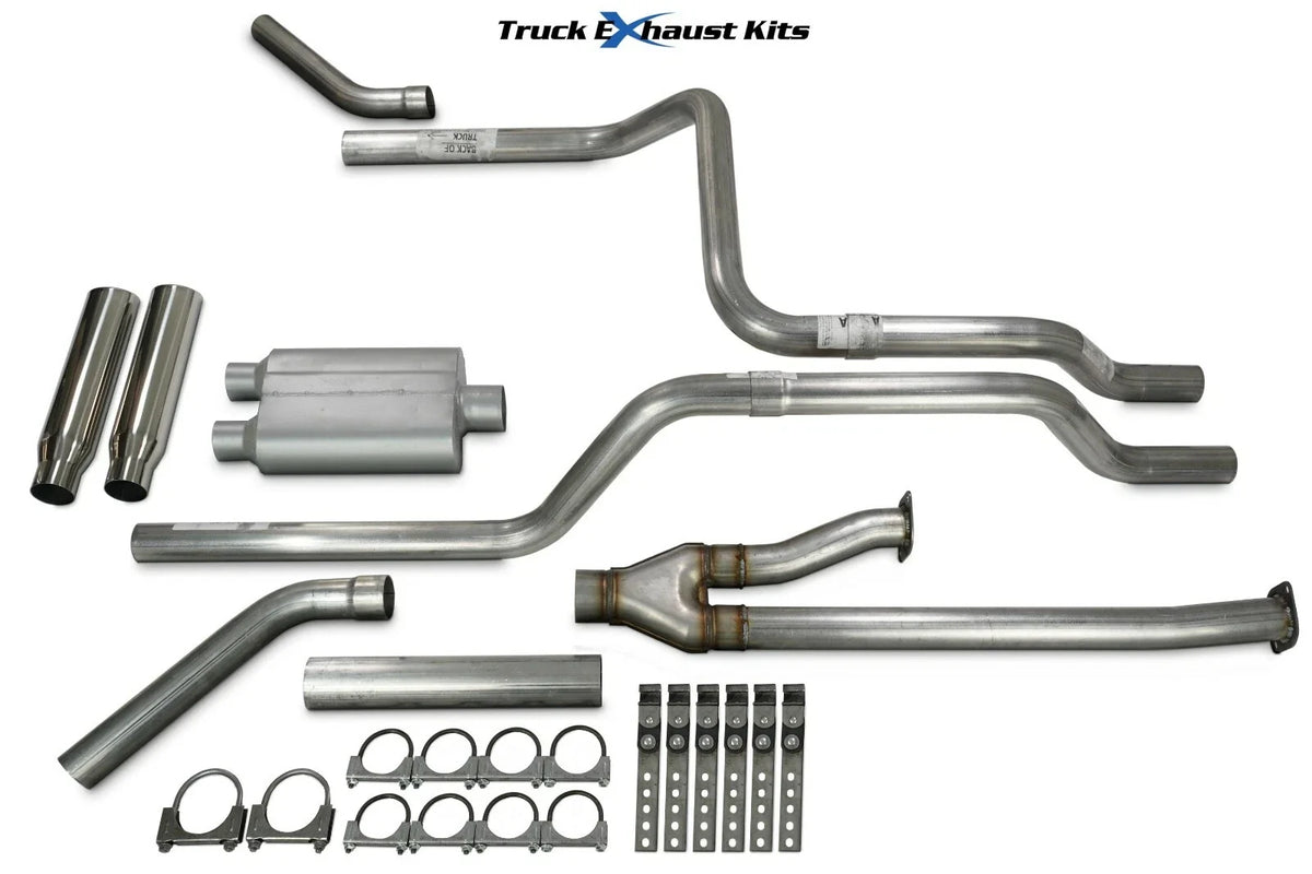 2.5" Dual Exhaust Kit for Toyota Tundra (2014–2021) - 2 Chamber, Rolled Tip