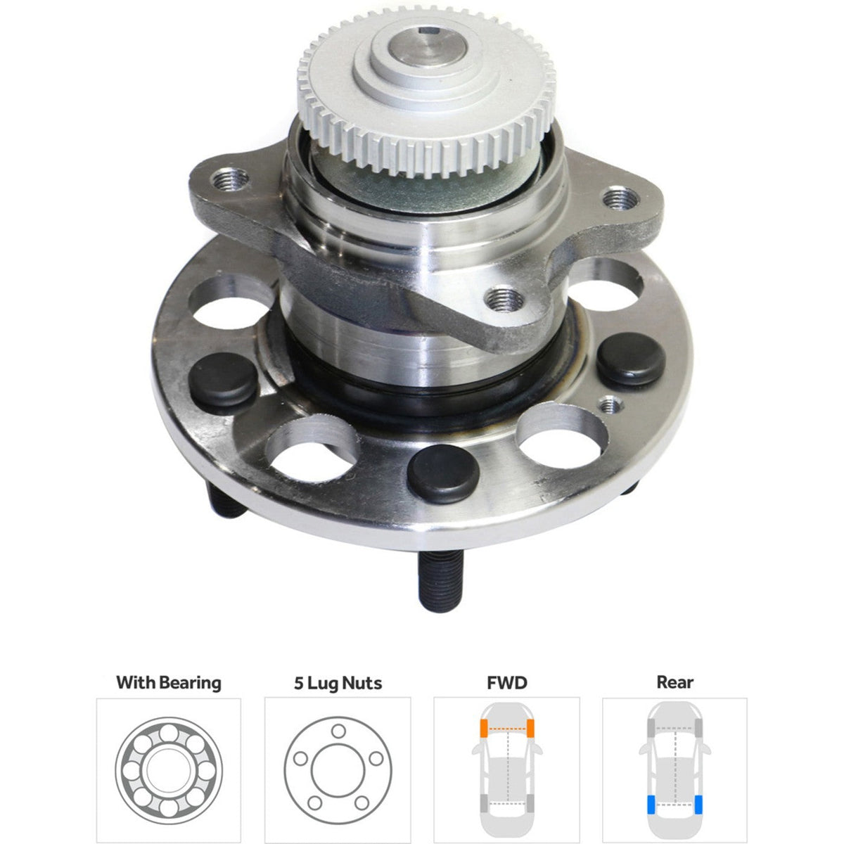 Set of 2 Wheel Hubs for Hyundai Sonata (2006–2009) Rear Left & Right
