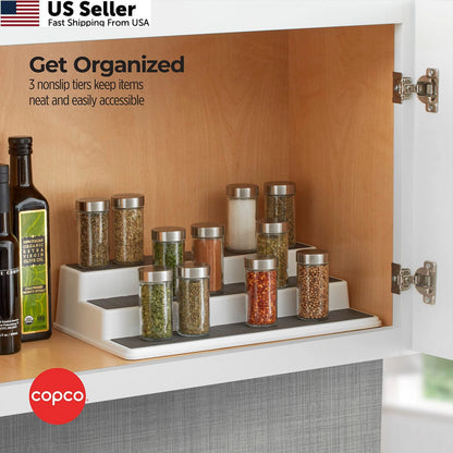 3-Tier Non-Skid Spice Rack Organizer for Kitchen (15-Inch)