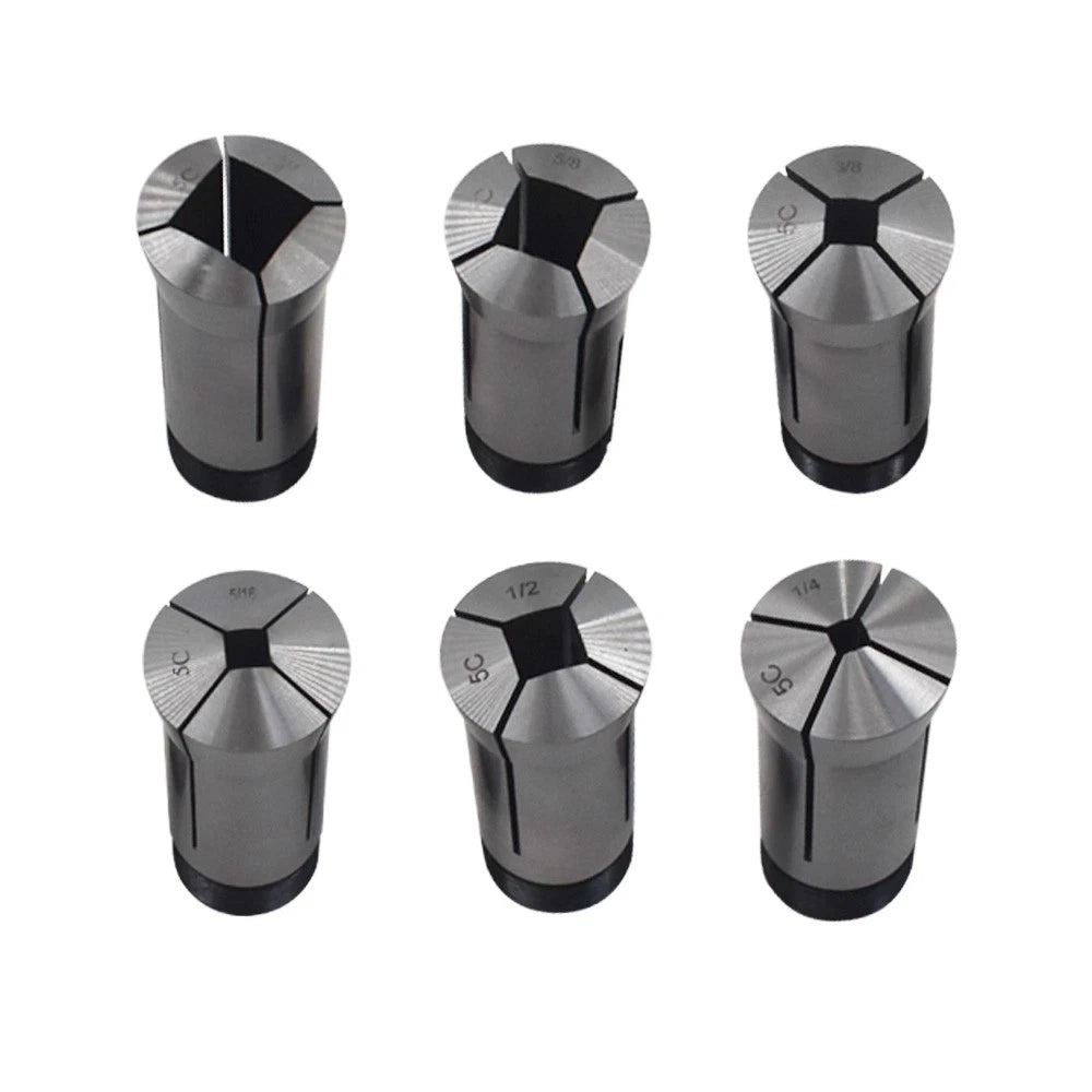 6 Pcs 5C Square Collets Set for Precision Machining (1/4, 5/16, 3/8, 1/2, 5/8, 3/4)