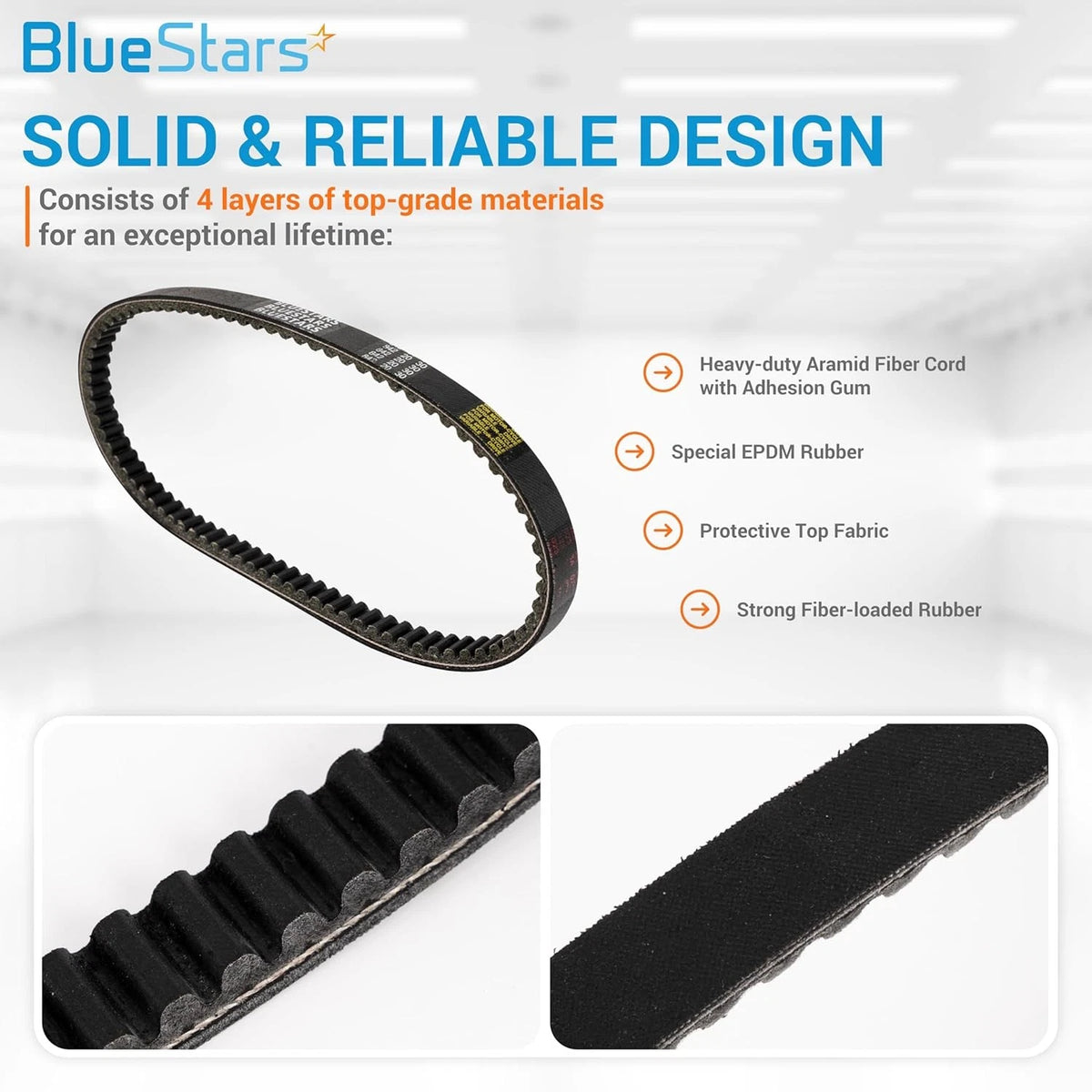 Reinforced Racing CVT Drive Belt for - 842-20-30, Black