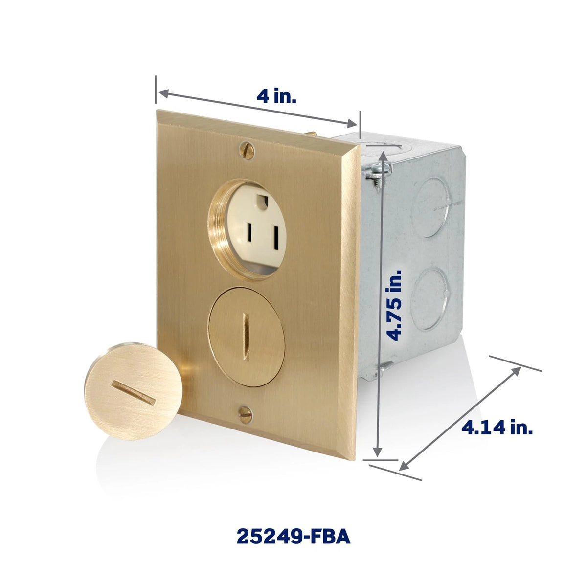 15 Amp Self Grounding Duplex Outlet for Leviton (Commercial Grade, Ivory/Brass)