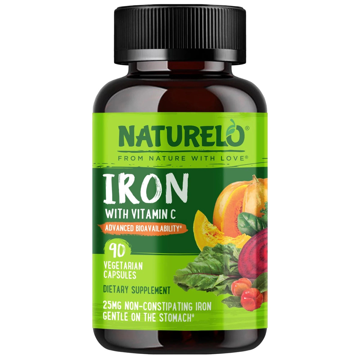 Vegan Iron Supplement with Vitamin C - 90 Count (Pack of 1)