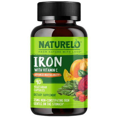 Vegan Iron Supplement with Vitamin C - 90 Count (Pack of 1)