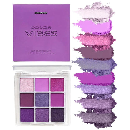Eyeshadow Palette for Makeup (Pack of 1) - 9 Colors, Purple