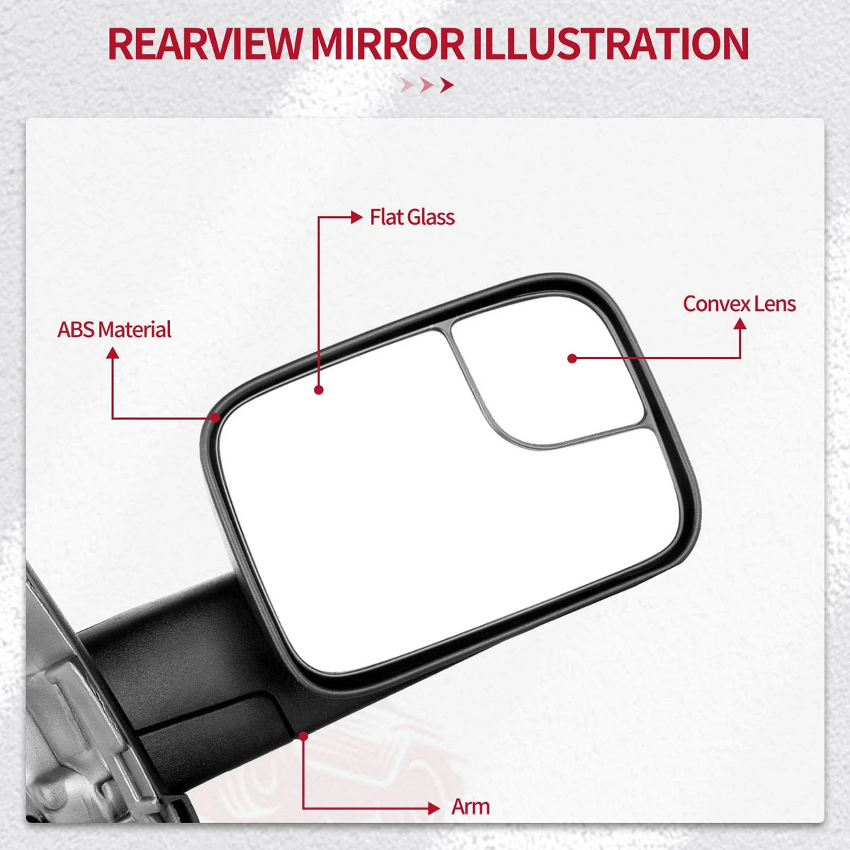 Pair Black Flip Up Manual Tow Mirrors for Dodge Ram 1500 2002–2008, 2500 3500 2003–2009