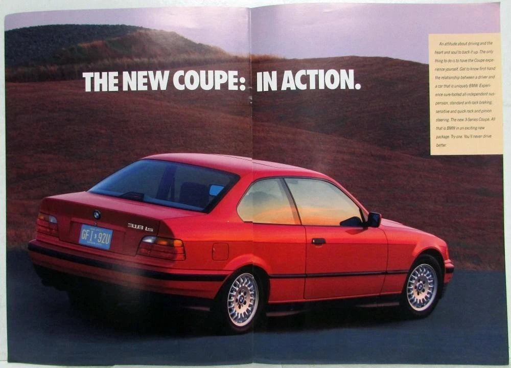 3-Series Coupe Sales Brochure for BMW (1992)