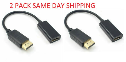2X Display Port to HDMI Male Female Adapter for