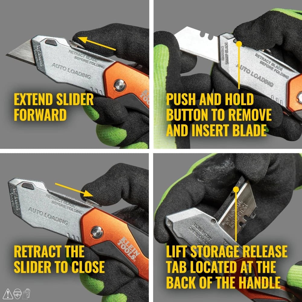 Utility Knife for Klein Tools (Auto-Loading, Heavy Duty, Orange/Black)