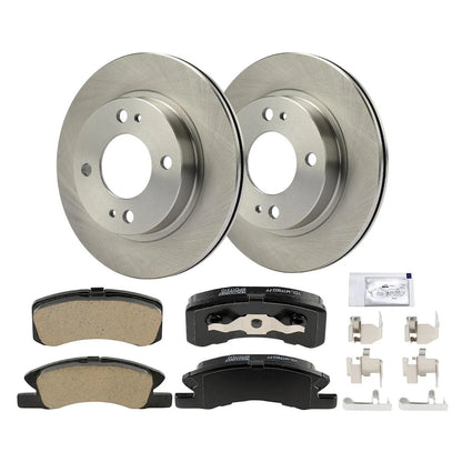 2X Brake Disc and Pad Kit for Mitsubishi Mirage (2014–2015) 18054045, BR901452, D1731