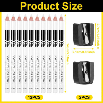 12Pcs White Barber Pencil Set for Barbering Tools (14cm x 2.1cm)