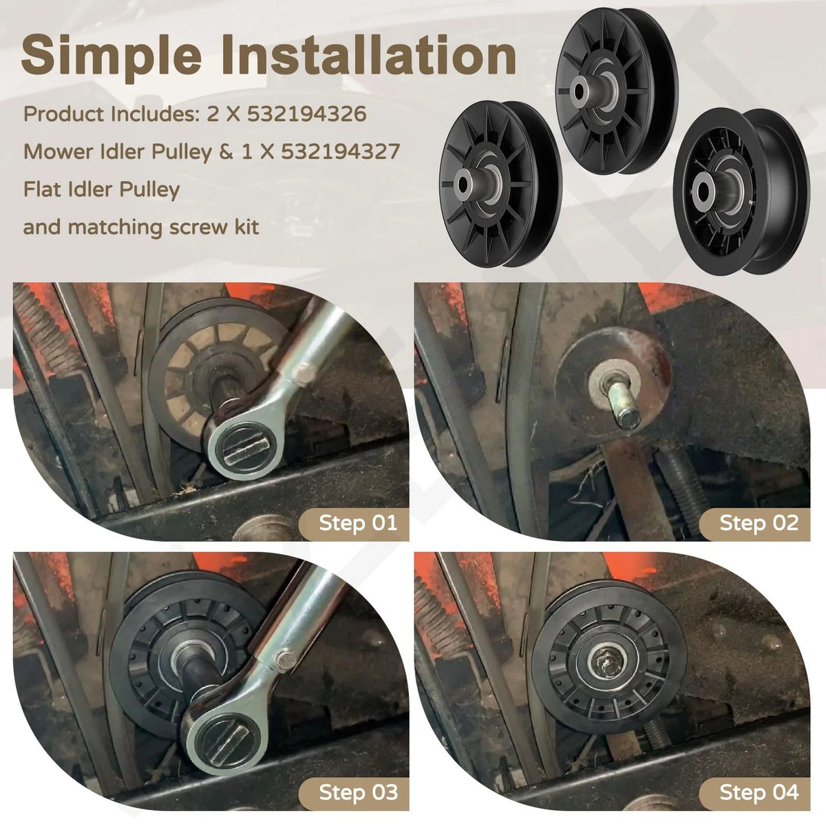 V-Groove Idler Pulley for