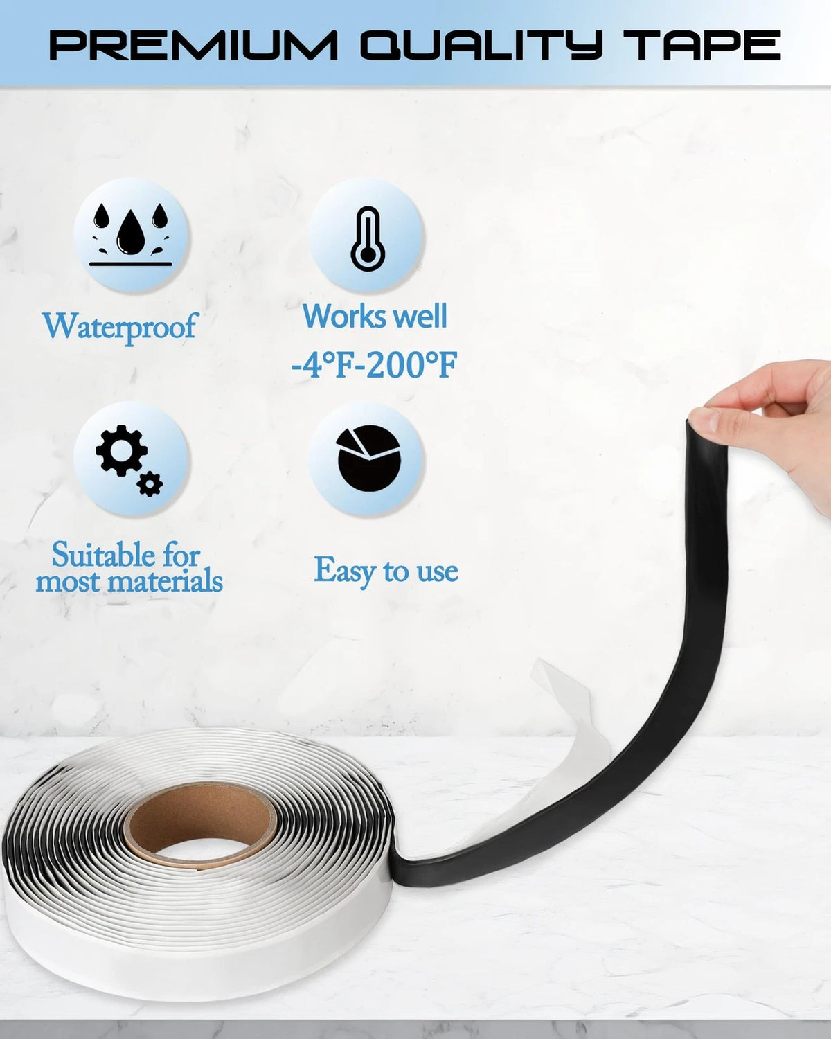 Butyl Seal Tape for RV (1/8" X 1" X 30', Black)