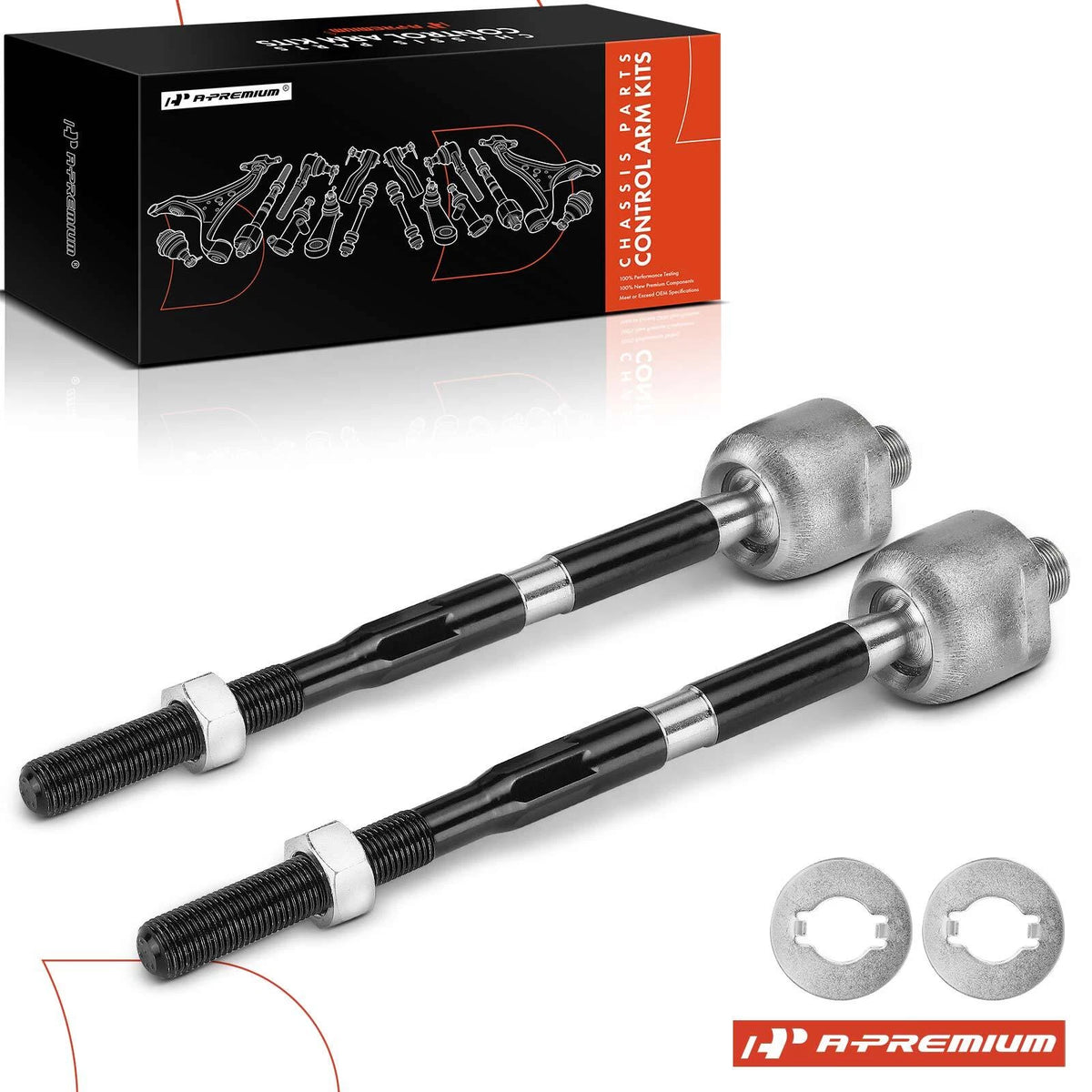 2X Front Inner Side Tie Rod End for Nissan Juke (2011–2017) 480011KA0B, 480011KA0D, MS30749